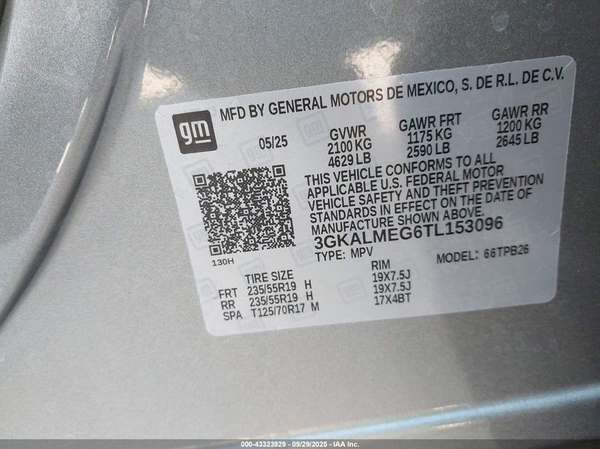 2026 GMC Terrain Fwd Elevation VIN: 3GKALMEG6TL153096 Lot: 43323929