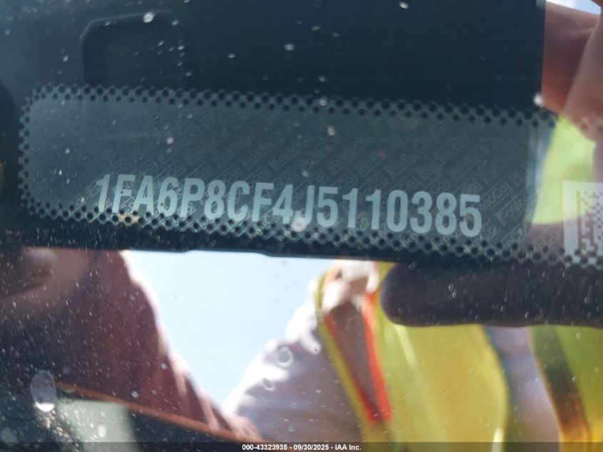 2018 Ford Mustang Gt VIN: 1FA6P8CF4J5110385 Lot: 43323935
