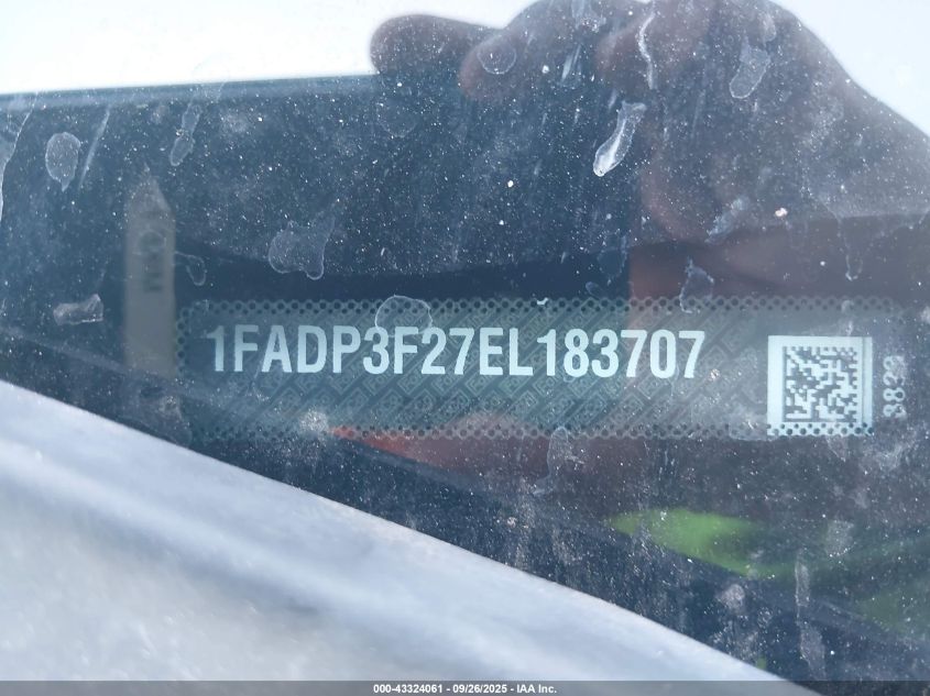 2014 Ford Focus Se VIN: 1FADP3F27EL183707 Lot: 43324061
