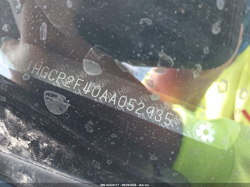 2010 Honda Accord 2.4 Lx-P VIN: 1HGCP2F40AA052935 Lot: 43324117