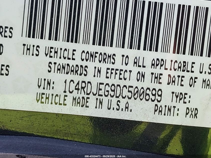 2013 Dodge Durango Citadel VIN: 1C4RDJEG9DC500699 Lot: 43324473