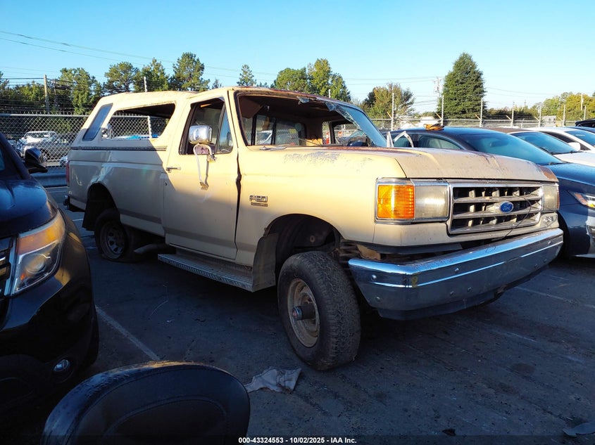 1989 Ford F150 beige pickup gasoline 1FTEF14Y8KNA65534 photo #1