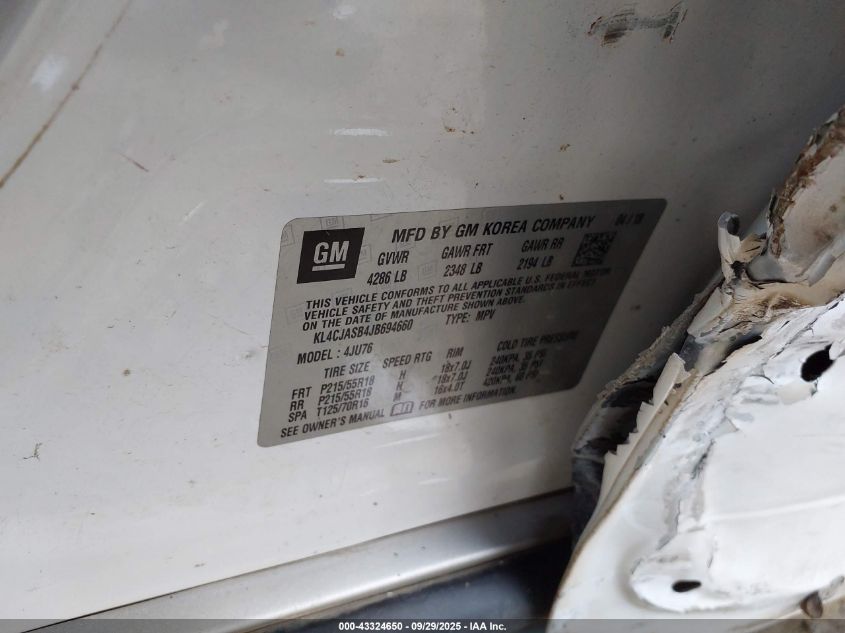 2018 Buick Encore Preferred VIN: KL4CJASB4JB694660 Lot: 43324650