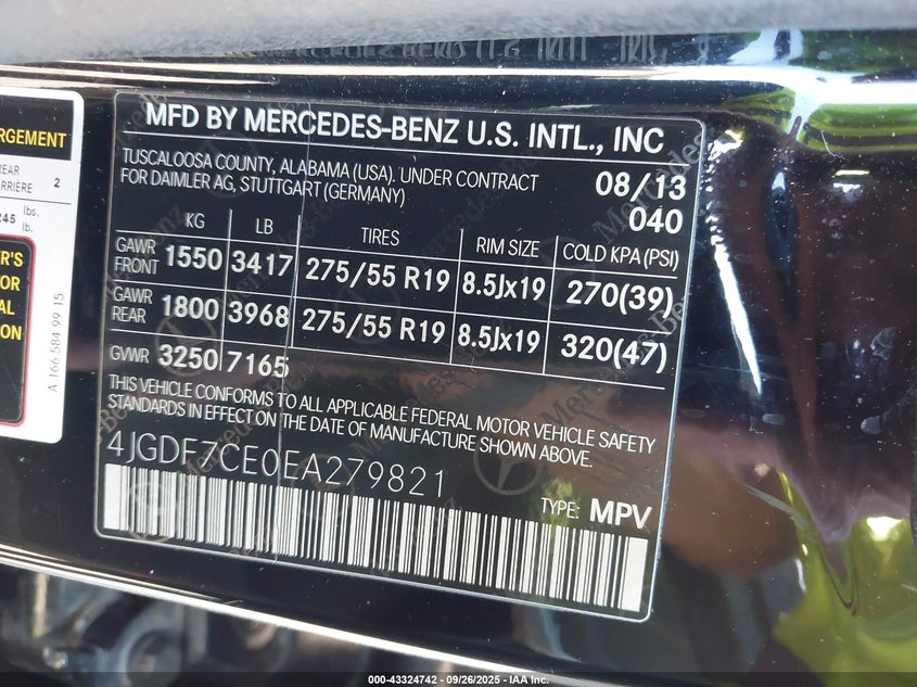 2014 MERCEDES-BENZ GL 450 4MATIC - 4JGDF7CE0EA279821