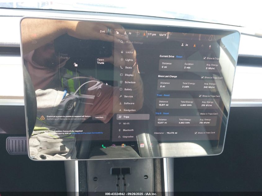 2019 Tesla Model 3 Long Range/Mid Range/Standard Range/Standard Range Plus VIN: 5YJ3E1EA2KF411278 Lot: 43324942