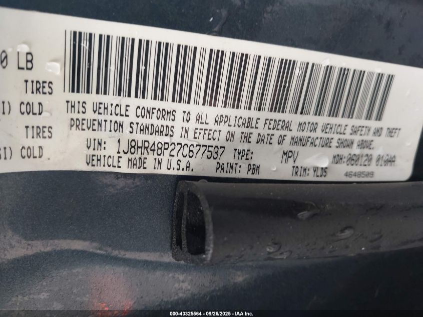 2007 Jeep Grand Cherokee Laredo VIN: 1J8HR48P27C677537 Lot: 43325564