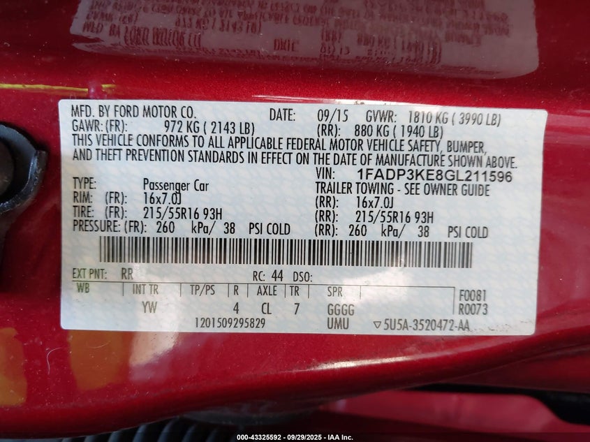 2016 FORD FOCUS SE - 1FADP3KE8GL211596