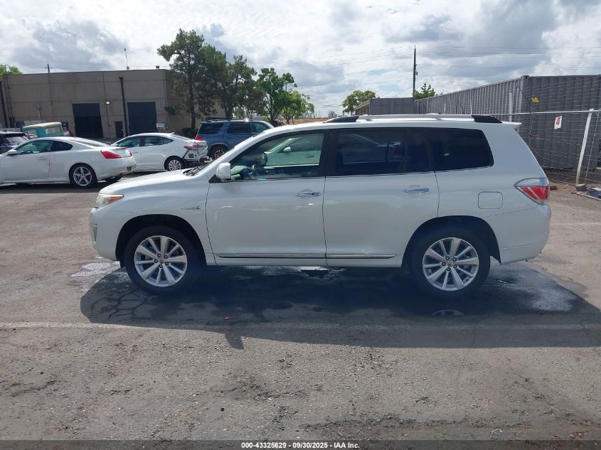 2012 Toyota Highlander Hybrid Limited V6 VIN: JTEDC3EH2C2008100 Lot: 43325629