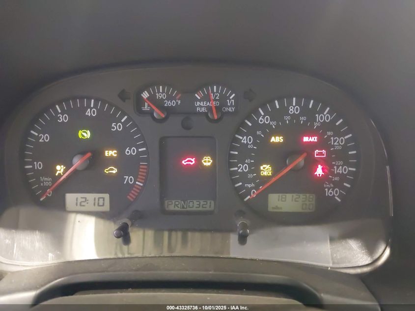 2001 Volkswagen Jetta Gls VIN: WVWSK61J01W579583 Lot: 43325736