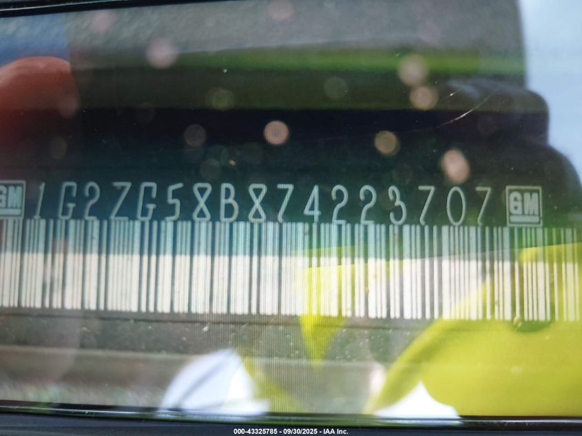 2007 Pontiac G6 VIN: 1G2ZG58B874223707 Lot: 43325785