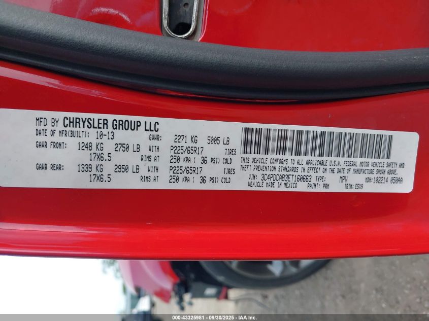 2014 Dodge Journey Crossroad VIN: 3C4PDDGG7ET262279 Lot: 43325981