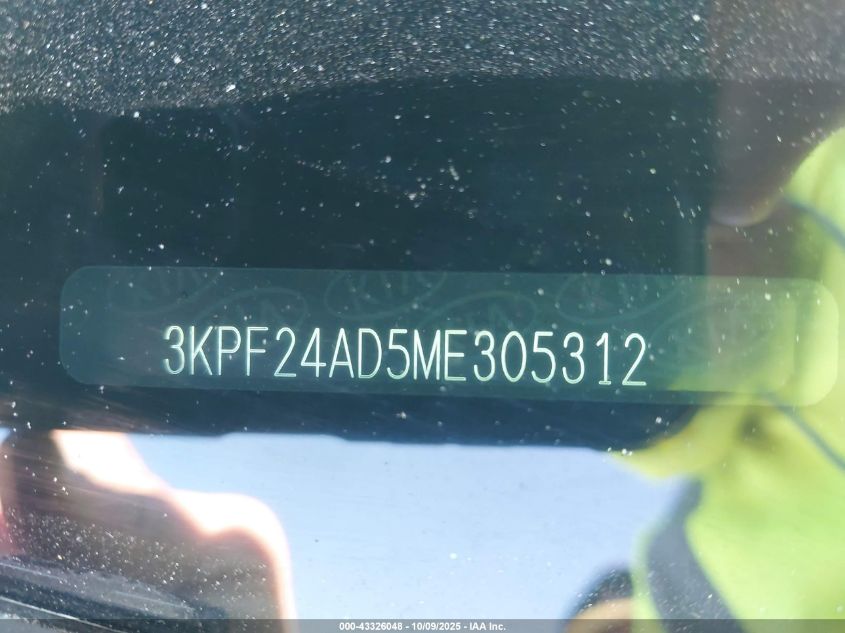 2021 Kia Forte Lxs VIN: 3KPF24AD5ME305312 Lot: 43326048