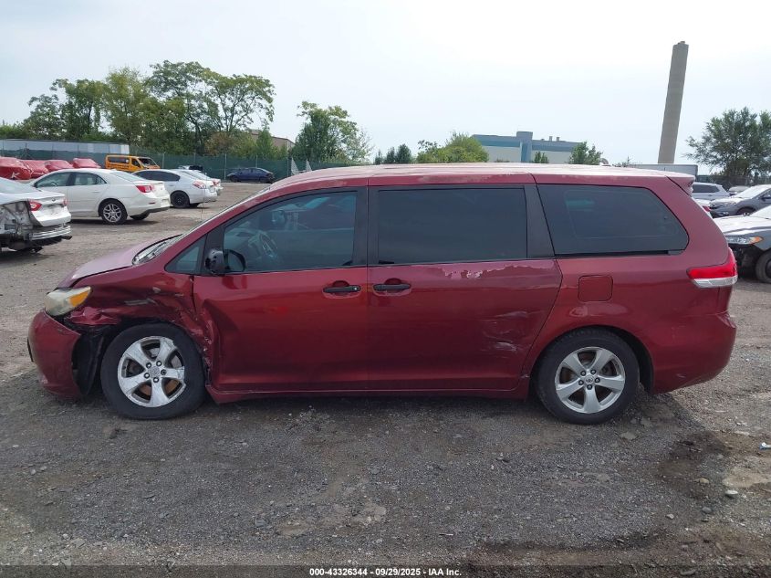 2012 Toyota Sienna Base V6 7 Passenger VIN: 5TDZK3DCTC5197463 Lot: 43326344