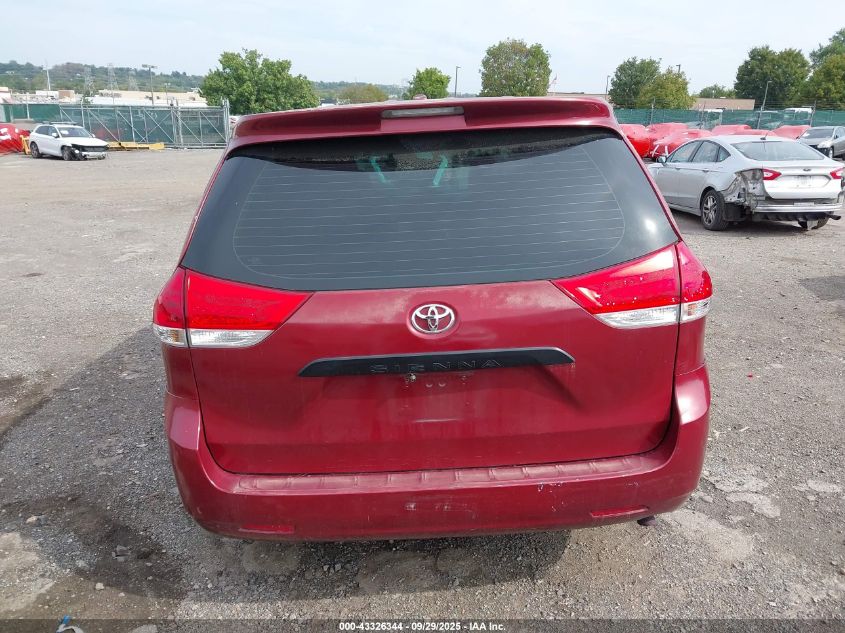 2012 Toyota Sienna Base V6 7 Passenger VIN: 5TDZK3DCTC5197463 Lot: 43326344