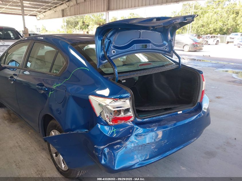 2012 Honda Civic Lx VIN: 19XFB2F57CE059819 Lot: 43326353