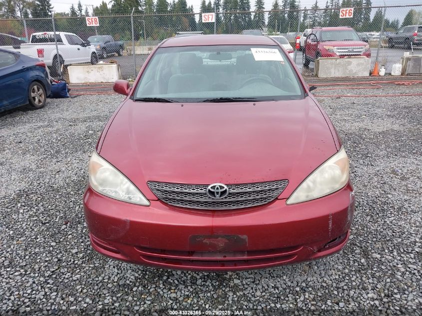 2002 Toyota Camry Le VIN: JTDBE32KX20028157 Lot: 43326366