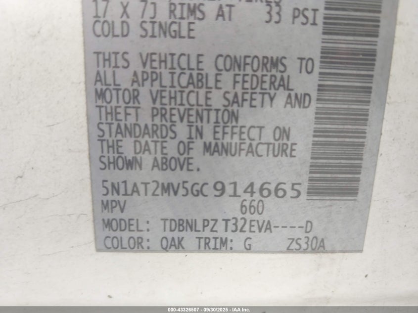 2016 NISSAN ROGUE S - 5N1AT2MV5GC914665