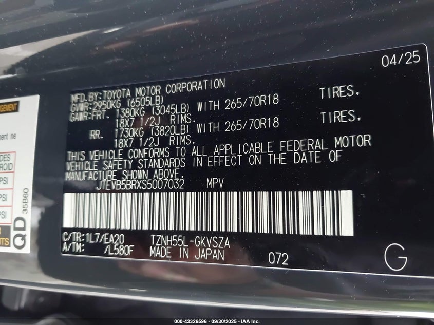 2025 TOYOTA 4RUNNER HYBRID TRD OFF ROAD PREMIUM JTEVB5BRXS5007032