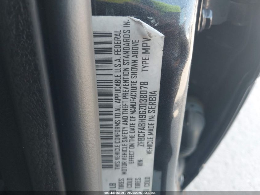 2016 Fiat 500L Easy VIN: ZFBCFABH9GZ038078 Lot: 43326829