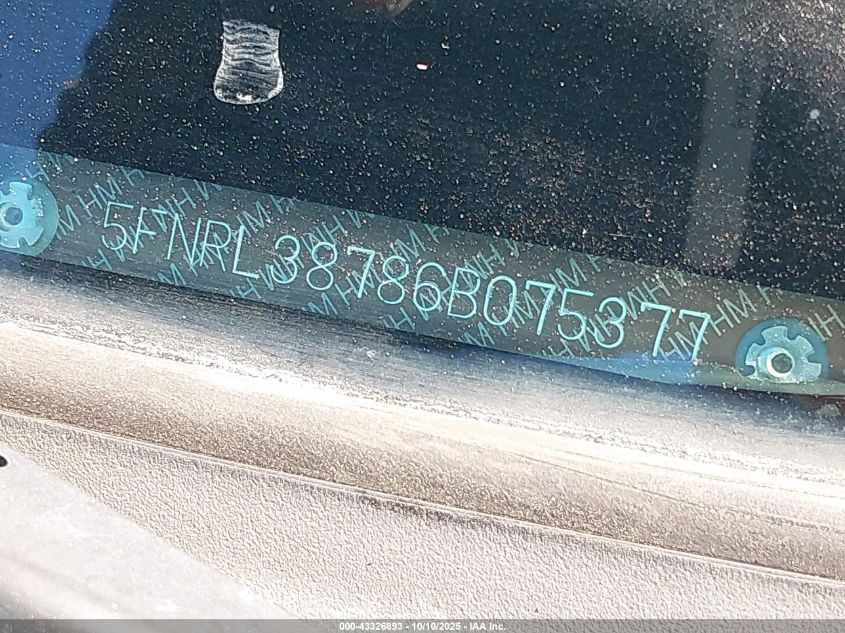 2006 Honda Odyssey Ex-L VIN: 5FNRL38786B075377 Lot: 43326893