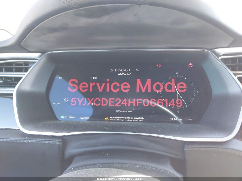 2017 Tesla Model X 100D/75D/90D VIN: 5YJXCDE24HF066149 Lot: 43326925