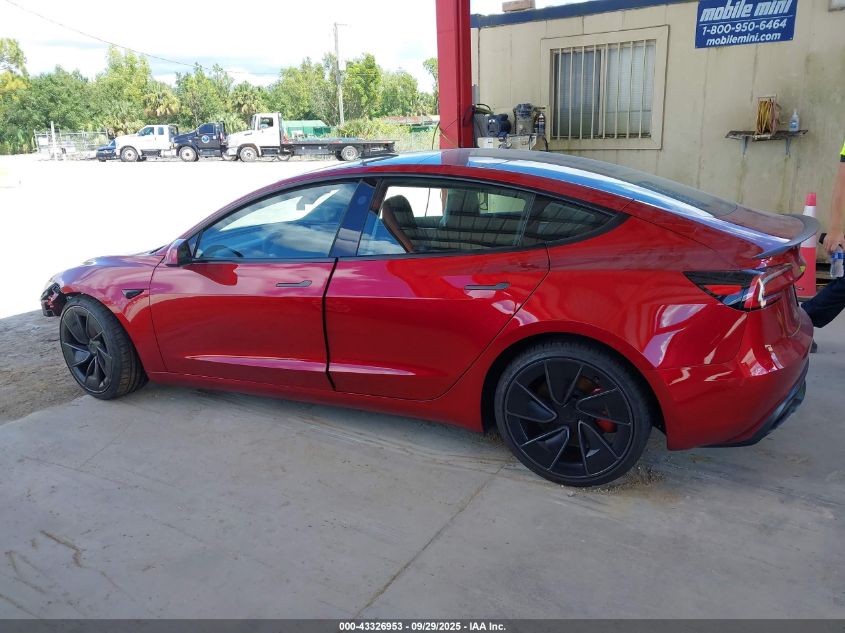 2024 Tesla Model 3 Performance All-Wheel Drive VIN: 5YJ3E1ET6RF893880 Lot: 43326953