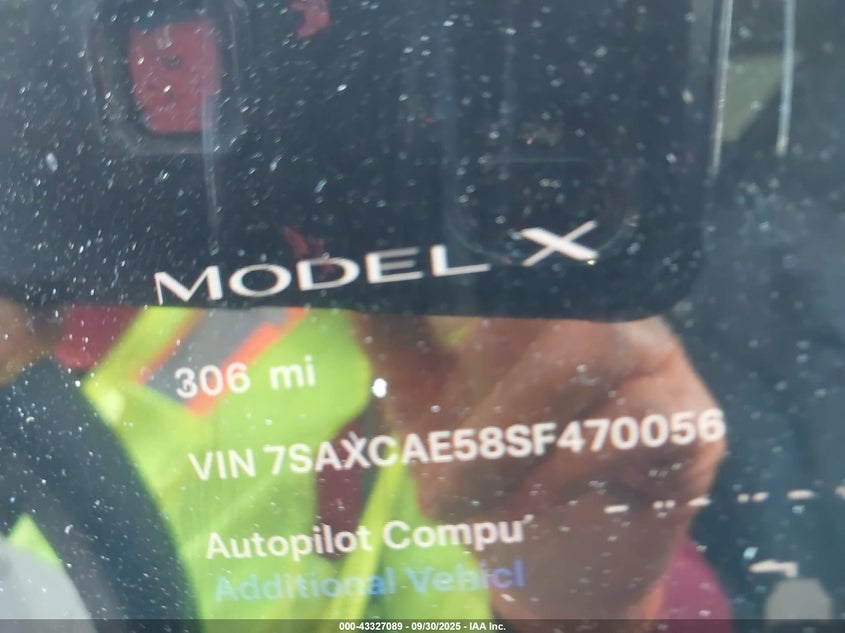 2025 Tesla Model X Long Range VIN: 7SAXCAE58SF470056 Lot: 43327089