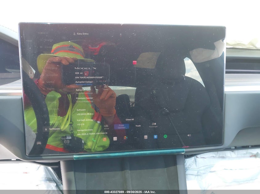 2025 Tesla Model X Long Range VIN: 7SAXCAE58SF470056 Lot: 43327089