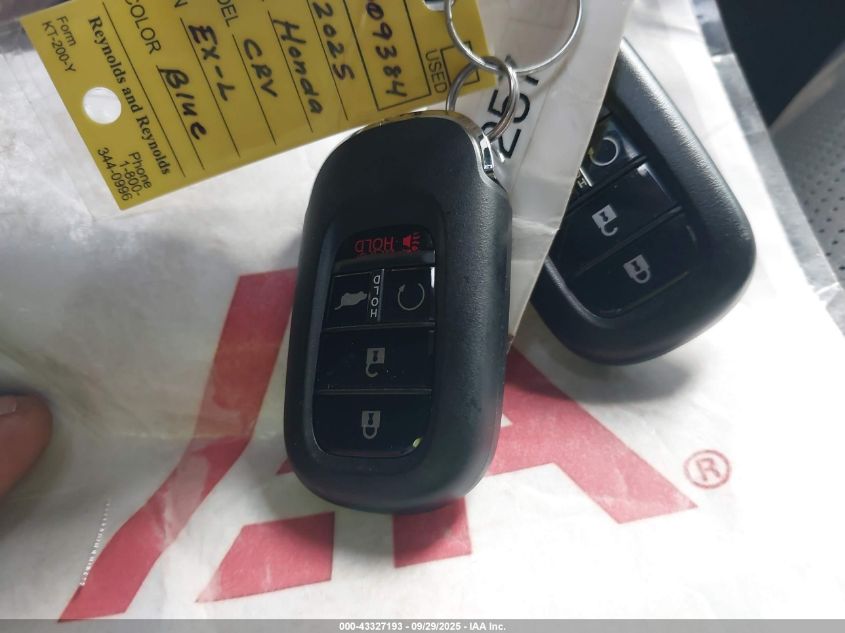 2025 Honda Cr-V Ex-L 2Wd VIN: 5J6RS3H7XSL009384 Lot: 43327193