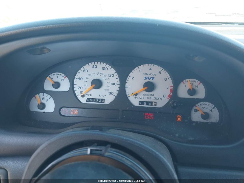 1998 Ford Mustang Svt Cobra VIN: 1FAFP47V7WF127726 Lot: 43327231