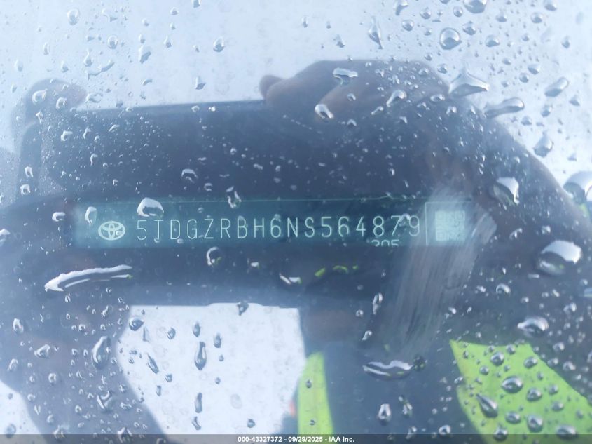 2022 Toyota Highlander Xle VIN: 5TDGZRBH6NS564879 Lot: 43327372