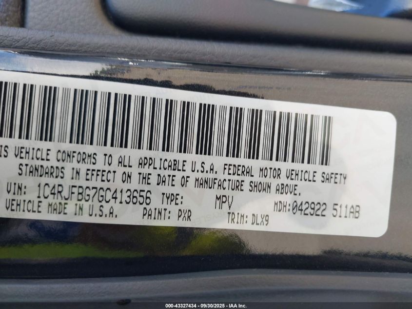 2016 Jeep Grand Cherokee Limited VIN: 1C4RJFBG7GC413656 Lot: 43327434