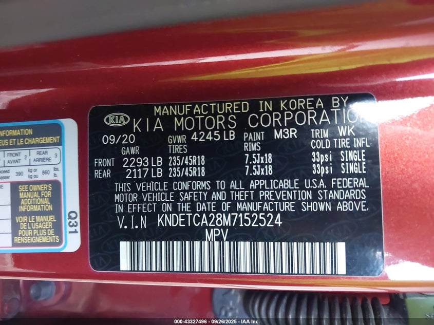 2021 KIA SELTOS SX TURBO KNDETCA28M7152524