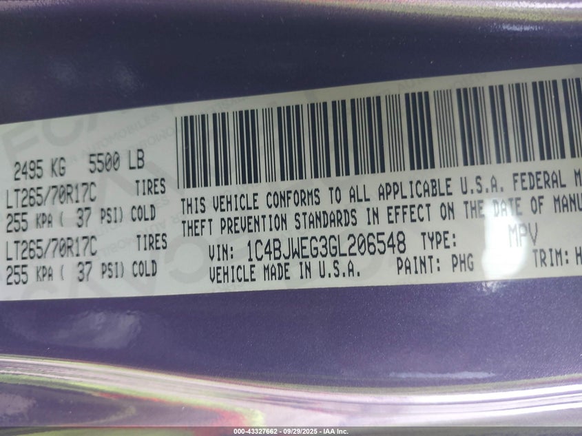 2016 JEEP WRANGLER UNLIMITED BACKCOUNTRY - 1C4BJWEG3GL206548