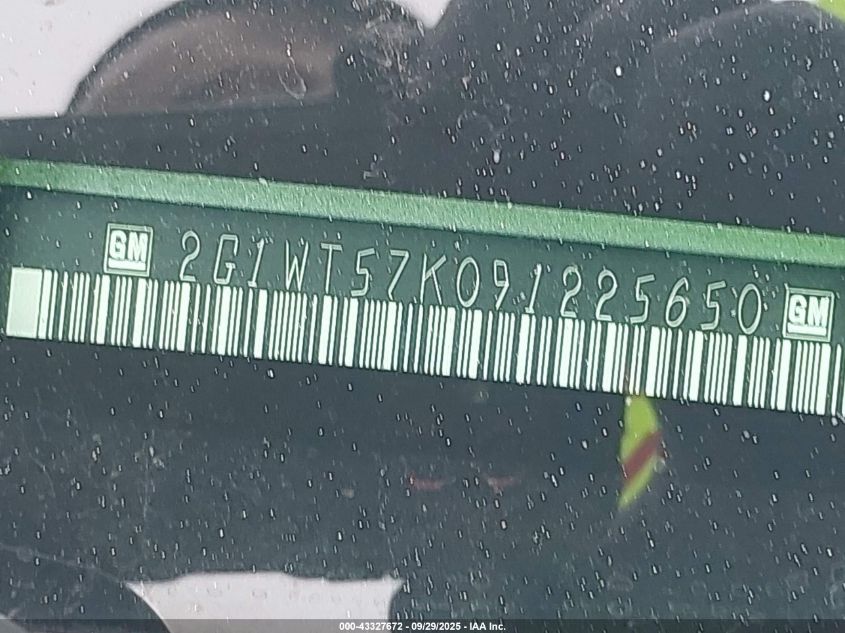 2009 Chevrolet Impala Lt VIN: 2G1WT57K091225650 Lot: 43327672