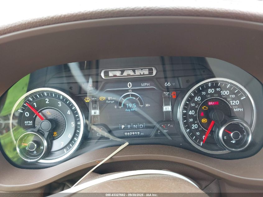 2019 Ram 1500 Laramie 4X4 6'4 Box VIN: 1C6SRFDT9KN841916 Lot: 43327682