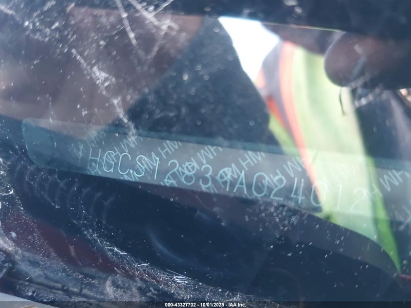 2009 Honda Accord 2.4 Ex-L VIN: 1HGCS12839A024012 Lot: 43327732