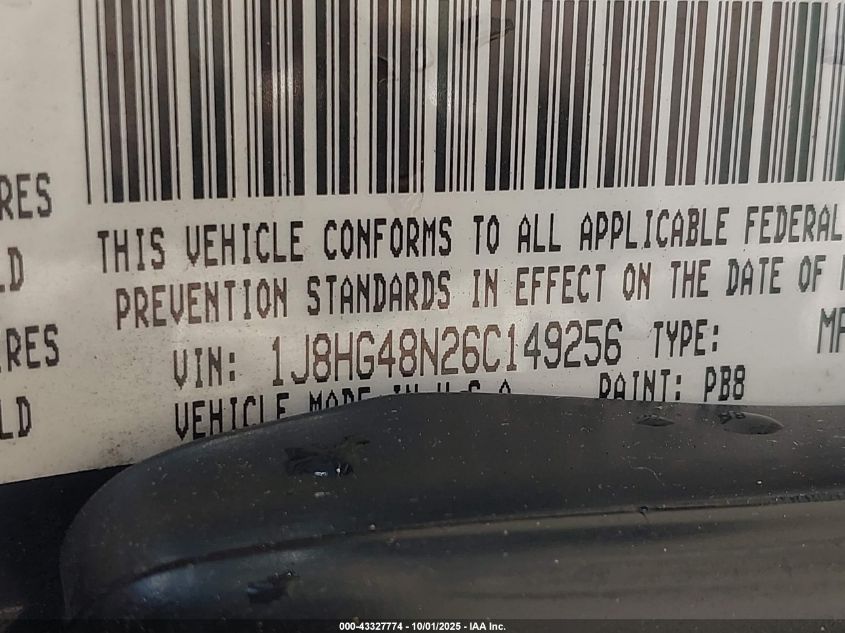 2006 Jeep Commander VIN: 1J8HG48N26C149256 Lot: 43327774