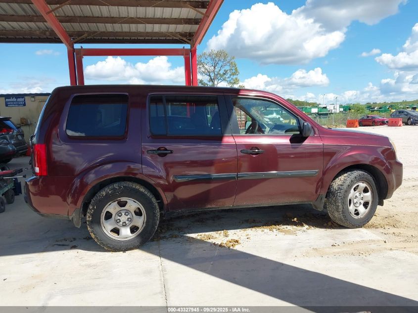 2011 Honda Pilot Lx VIN: 5FNYF3H23BB036620 Lot: 43327945