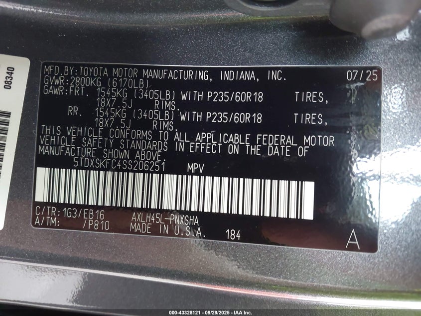 2025 TOYOTA SIENNA XSE - 5TDXSKFC4SS206251
