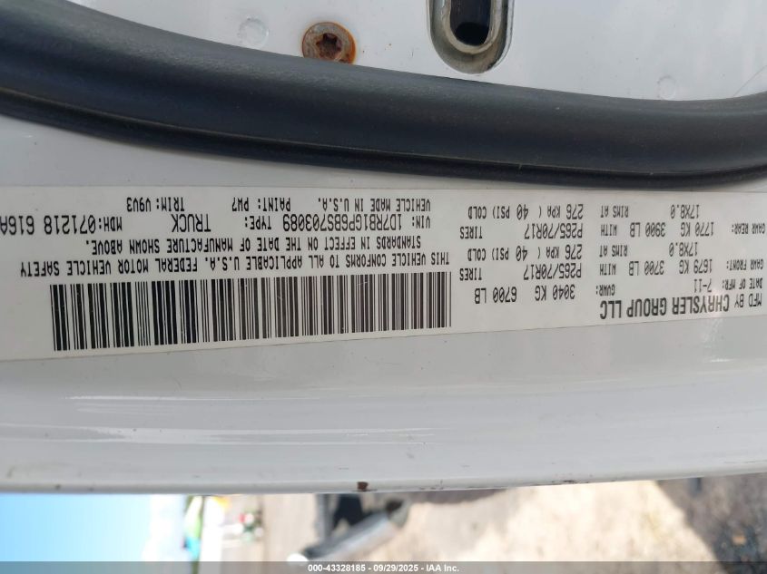 2011 Ram Ram 1500 St VIN: 1D7RB1GP6BS703089 Lot: 43328185