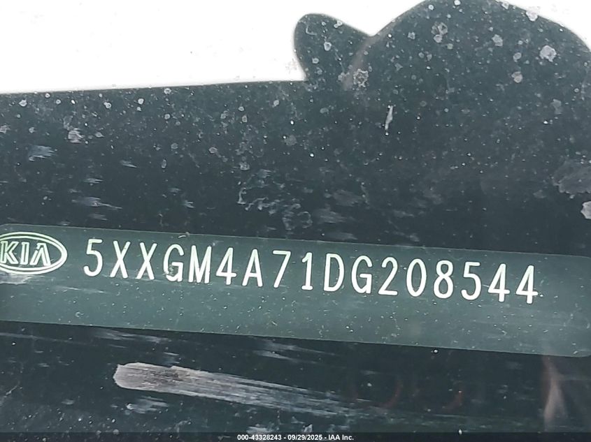 2013 Kia Optima Lx VIN: 5XXGM4A71DG208544 Lot: 43328243