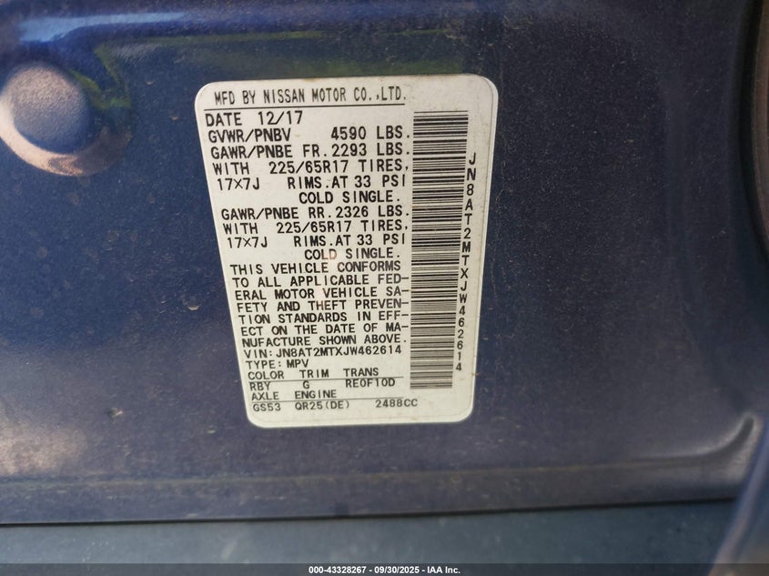 2018 NISSAN ROGUE S - JN8AT2MTXJW462614