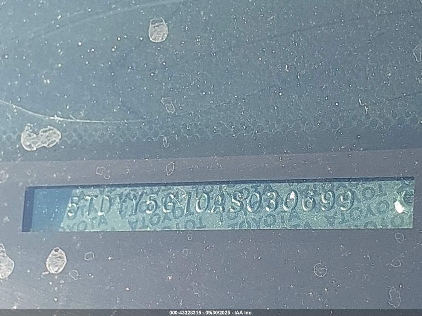 2010 Toyota Sequoia Platinum 5.7L V8 VIN: 5TDYY5G10AS030699 Lot: 43328315