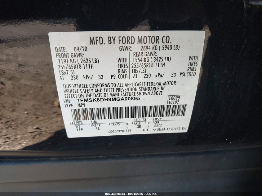 2021 FORD EXPLORER XLT - 1FMSK8DH9MGA00895