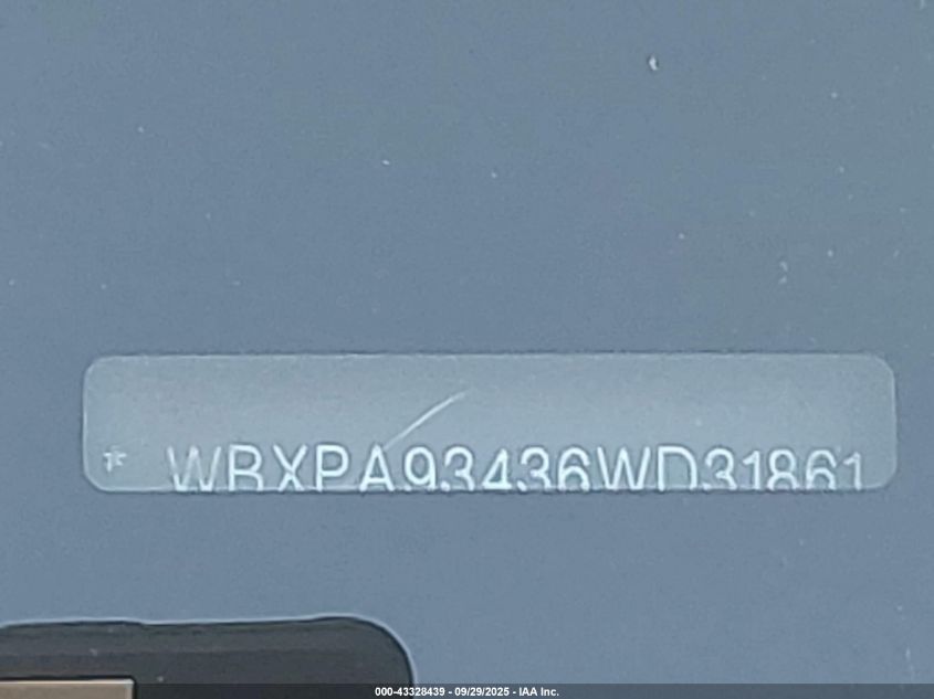 2006 BMW X3 3.0I VIN: WBXPA93436WD31861 Lot: 43328439