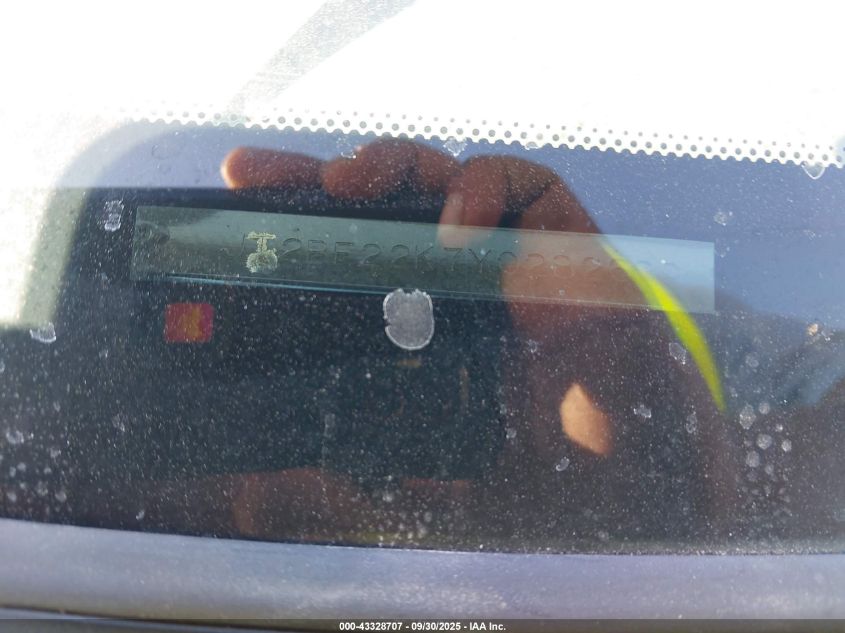 2000 Toyota Camry Le V6 VIN: JT2BF22K7Y0282689 Lot: 43328707