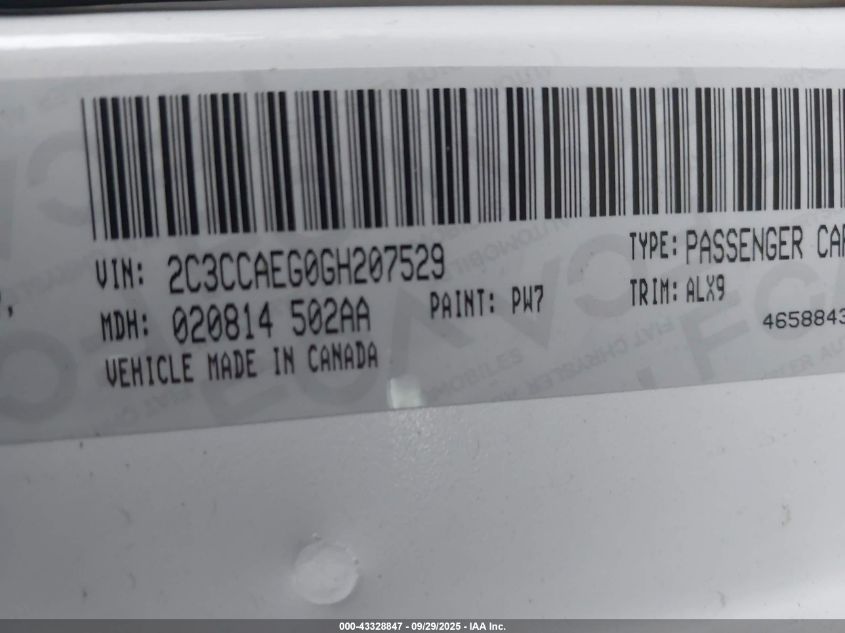 2016 Chrysler 300C VIN: 2C3CCAEG0GH207529 Lot: 43328847