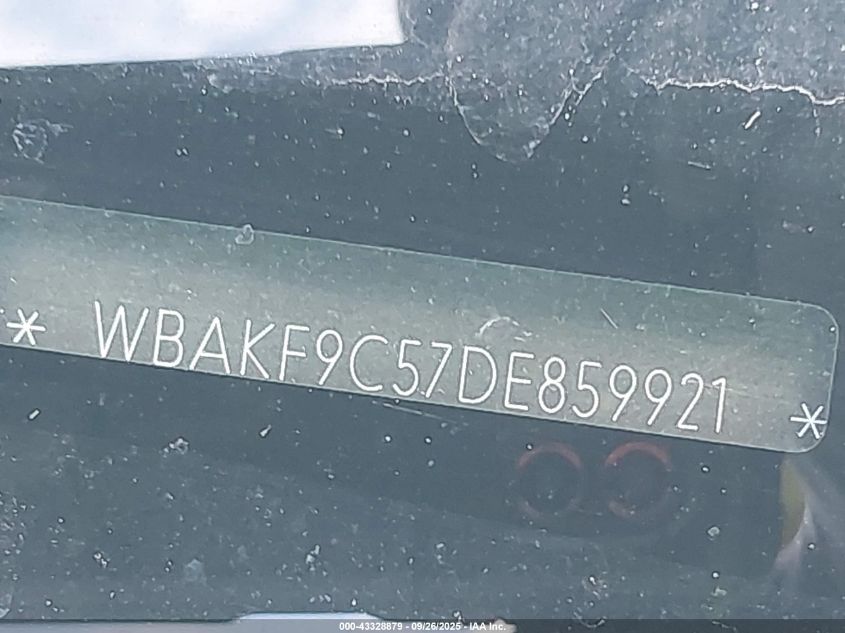 2013 BMW 335I xDrive VIN: WBAKF9C57DE859921 Lot: 43328879