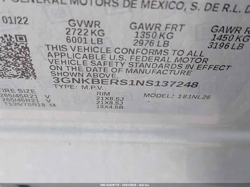 2022 CHEVROLET BLAZER FWD RS - 3GNKBERS1NS137248